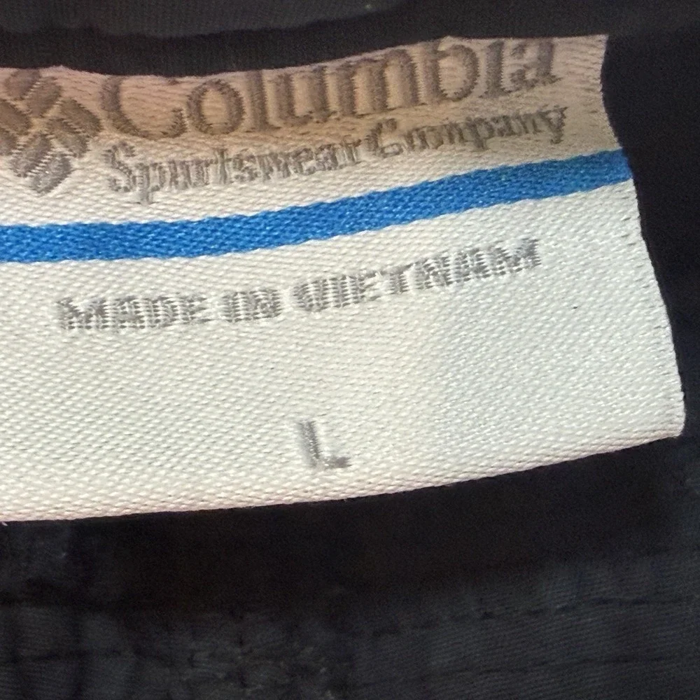 Columbia Shorts Womens Size Large Dark Blue Drawstring Waist Cotton Nylon Blend‎